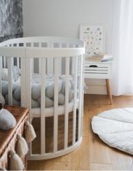  7in1 ovális babaágy fehér színben
