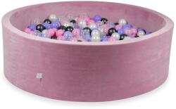  Rózsaszín velvet anyagú labdamedence 130*40cm
