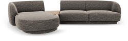Micadoni Coltar modular Miley cu tapiterie din tesatura structurala si colt pe partea stanga, gri (MIC_SET1L_140_F1_MILEY6)