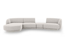 Micadoni Coltar modular Miley cu tapiterie din tesatura structurala si colt pe partea stanga, gri deschis (MIC_SET5L_140_F1_MILEY5)