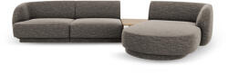 Micadoni Coltar modular Miley cu tapiterie din tesatura structurala si colt pe partea dreapta, gri (MIC_SET1R_140_F1_MILEY6)