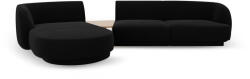 Micadoni Coltar modular Miley cu tapiterie din catifea si colt pe partea stanga, negru (MIC_SET1L_51_F1_MILEY5)