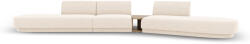 Micadoni Canapea modulara Miley cu tapiterie din tesatura structurala si colt pe partea dreapta, bej deschis (MIC_SET4R_140_F1_MILEY1) Canapea