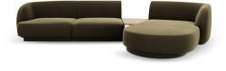 Micadoni Coltar modular Miley cu tapiterie din catifea si colt pe partea dreapta, verde (MIC_SET1R_51_F1_MILEY8)
