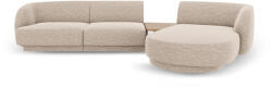 Micadoni Coltar modular Miley cu tapiterie din tesatura structurala si colt pe partea dreapta, bej (MIC_SET1R_140_F1_MILEY2)