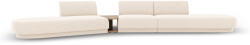 Micadoni Canapea modulara Miley cu tapiterie din tesatura structurala si colt pe partea stanga, bej deschis (MIC_SET4L_140_F1_MILEY1) Canapea