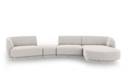 Micadoni Coltar modular Miley cu tapiterie din tesatura structurala si colt pe partea dreapta, gri deschis (MIC_SET5R_140_F1_MILEY5)