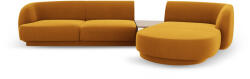 Micadoni Coltar modular Miley cu tapiterie din catifea si colt pe partea dreapta, galben (MIC_SET1R_51_F1_MILEY7)