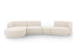 Micadoni Coltar modular Miley cu tapiterie boucle si colt pe partea stanga, bej (MIC_SET5L_67_F1_MILEY1)