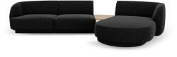 Micadoni Coltar modular Miley cu tapiterie din tesatura structurala si colt pe partea dreapta, negru (MIC_SET1R_140_F1_MILEY7)