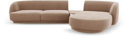 Micadoni Coltar modular Miley cu tapiterie din catifea si colt pe partea dreapta, cappucino (MIC_SET1R_51_F1_MILEY6)