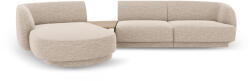 Micadoni Coltar modular Miley cu tapiterie din tesatura structurala si colt pe partea stanga, bej (MIC_SET1L_140_F1_MILEY2)