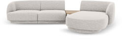 Micadoni Coltar modular Miley cu tapiterie din tesatura structurala si colt pe partea dreapta, gri deschis (MIC_SET1R_140_F1_MILEY5)