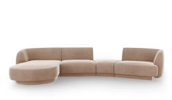 Micadoni Coltar modular Miley cu tapiterie din catifea si colt pe partea stanga, cappucino (MIC_SET5L_51_F1_MILEY6)