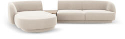 Micadoni Coltar modular Miley cu tapiterie din catifea si colt pe partea stanga, bej deschis (MIC_SET1L_51_F1_MILEY1)