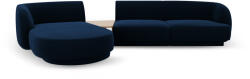 Micadoni Coltar modular Miley cu tapiterie din catifea si colt pe partea stanga, albastru royal (MIC_SET1L_51_F1_MILEY2)