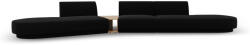Micadoni Canapea modulara Miley cu tapiterie din catifea si colt pe partea stanga, negru (MIC_SET4L_51_F1_MILEY5) Canapea