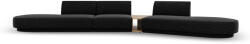 Micadoni Canapea modulara Miley cu tapiterie din tesatura structurala si colt pe partea dreapta, negru (MIC_SET4R_140_F1_MILEY7) Canapea