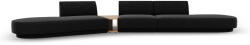 Micadoni Canapea modulara Miley cu tapiterie din tesatura structurala si colt pe partea stanga, negru (MIC_SET4L_140_F1_MILEY7) Canapea