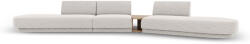 Micadoni Canapea modulara Miley cu tapiterie din tesatura structurala si colt pe partea dreapta, gri deschis (MIC_SET4R_140_F1_MILEY5) Canapea