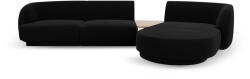 Micadoni Coltar modular Miley cu tapiterie din catifea si colt pe partea dreapta, negru (MIC_SET1R_51_F1_MILEY5)