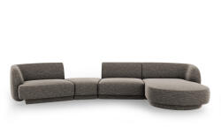 Micadoni Coltar modular Miley cu tapiterie din tesatura structurala si colt pe partea dreapta, gri (MIC_SET5R_140_F1_MILEY6)