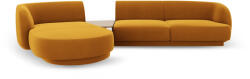 Micadoni Coltar modular Miley cu tapiterie din catifea si colt pe partea stanga, galben (MIC_SET1L_51_F1_MILEY7)