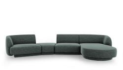 Micadoni Coltar modular Miley cu tapiterie din tesatura structurala si colt pe partea dreapta, petrol (MIC_SET5R_140_F1_MILEY3)
