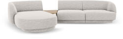Micadoni Coltar modular Miley cu tapiterie din tesatura structurala si colt pe partea stanga, gri deschis (MIC_SET1L_140_F1_MILEY5)