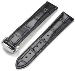  Curea piele deployant neagră tip OMEGA 21mm