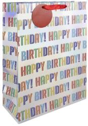 Eurowrap ajándéktasak (33x45, 5x15 cm) Happy Birthday, hologrammos (5) (35486-1WC)