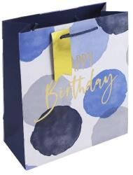 Eurowrap ajándéktasak (21, 5x25x10 cm) Happy Birthday, kék foltos (5) (35462-3C)