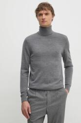 Tommy Hilfiger gyapjú pulóver könnyű, férfi, szürke, garbónyakú, MW0MW36537 - szürke S