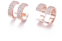  Rózsaarany Színű Cirkónia Strasszos Fülbevaló 12, 4x11, 5mm