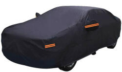 MOTOR10 Prelata Auto MOTOR10 3L Sedan, Cu Benzi Reflectorizante, Buzunare Oglinzi, Material Premium, Husa Saculet Depozitare, 100% Rezistenta la Apa, 480x170x120, Negru