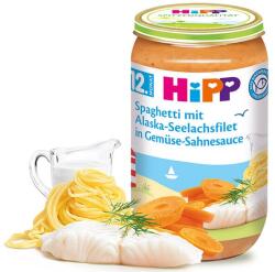 Hipp Био пюре Hipp - Рибно меню спагети с морска треска от Аляска в зеленчуково-сметанов сос, 250 g (6825)