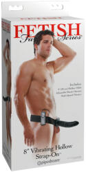 Pipedream Fetish Strap-On 8 - felcsatolható, üreges vibrátor (fekete) (05414190000)