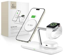 Vezeték Nélküli Töltő Tech-protect Qi15w-a45 3in1 Magnetic Magsafe Wireless Charger White