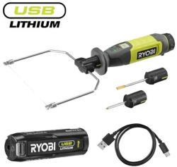 RYOBI 4V USB Lithium melegenvágó, adapterekkel, 1x2, 0Ah akkumulátor, töltő - RHC4-120G (5133006198) - wpower