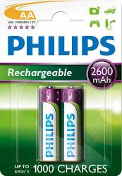 Philips újratölthető akkumulátorok AA 2600mAh, NiMH - 2db (R6B2A260/10)