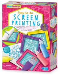 4M Kit de serigrafie pentru copii, usor de realizat - KidzMaker (4M-04797) - ookee