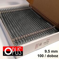 OPUS 9.5 mm (3/8'') fém spirál, fekete 100db (3: 1''- 34 gyűrű) (FEMSE9)