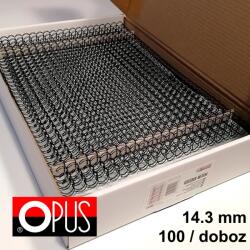 OPUS 14.3 mm (9/16'') fém spirál, fekete 100 db (3: 1''- 34 gyűrű) (FEMSE14)