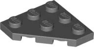 LEGO® 2450c85 - LEGO sötétszürke lap 3 x 3 méretű, sarkán lecsapott (2450c85)
