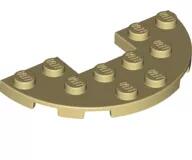 LEGO® 18646c2 - LEGO világos krémszínű (tan) lap, félkör, 3 x 6 méretű, 1 x 2 kivágással (18646c2)