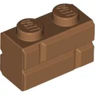 LEGO® 98283c150 - LEGO közepesen sötét bőrszínű (medium dark flesh) kocka 1 x 2 méretű téglafal mintával (98283c150)