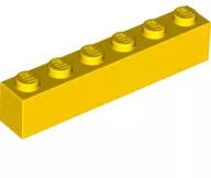 LEGO® 3009c3 - LEGO sárga kocka 1 x 6 méretű (3009c3)