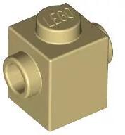 LEGO® 47905c2 - LEGO világos krémszínű (tan) kocka 1 x 1 méretű oldalán 2 bütyökkel (47905c2)