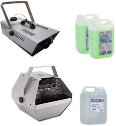  PartyLight Szett - Füst- és Buborék Gép - 1200W/60W