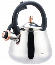 Klausberg Ceainic cu fluier Klausberg KB 7776, 2.8L, Inductie, Maner izolat termic, Inox/Golden Rose (KB 7776)